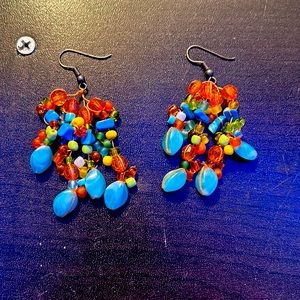 Cute colorful cluster earring